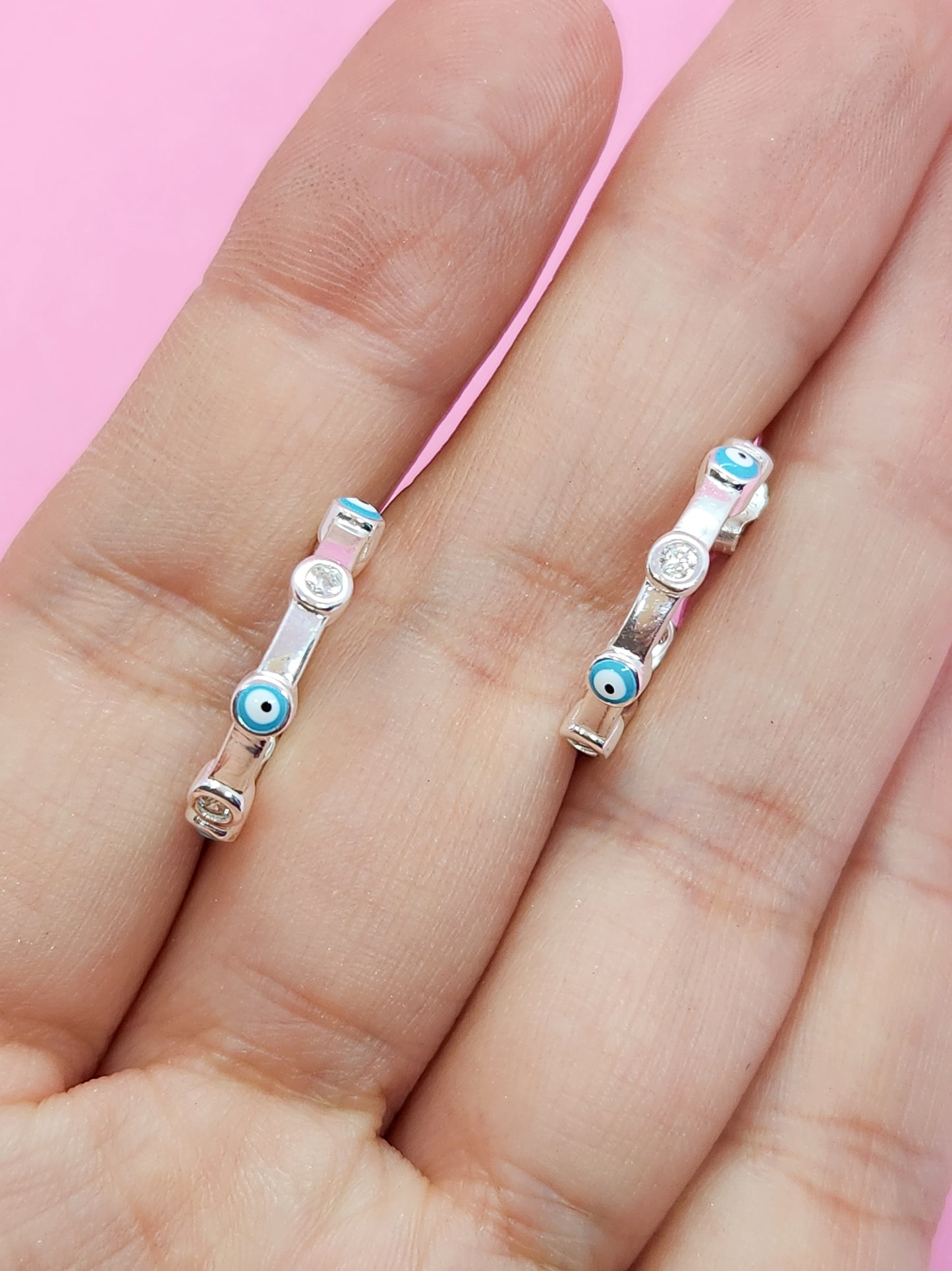 Aretes de ojito turco color azul