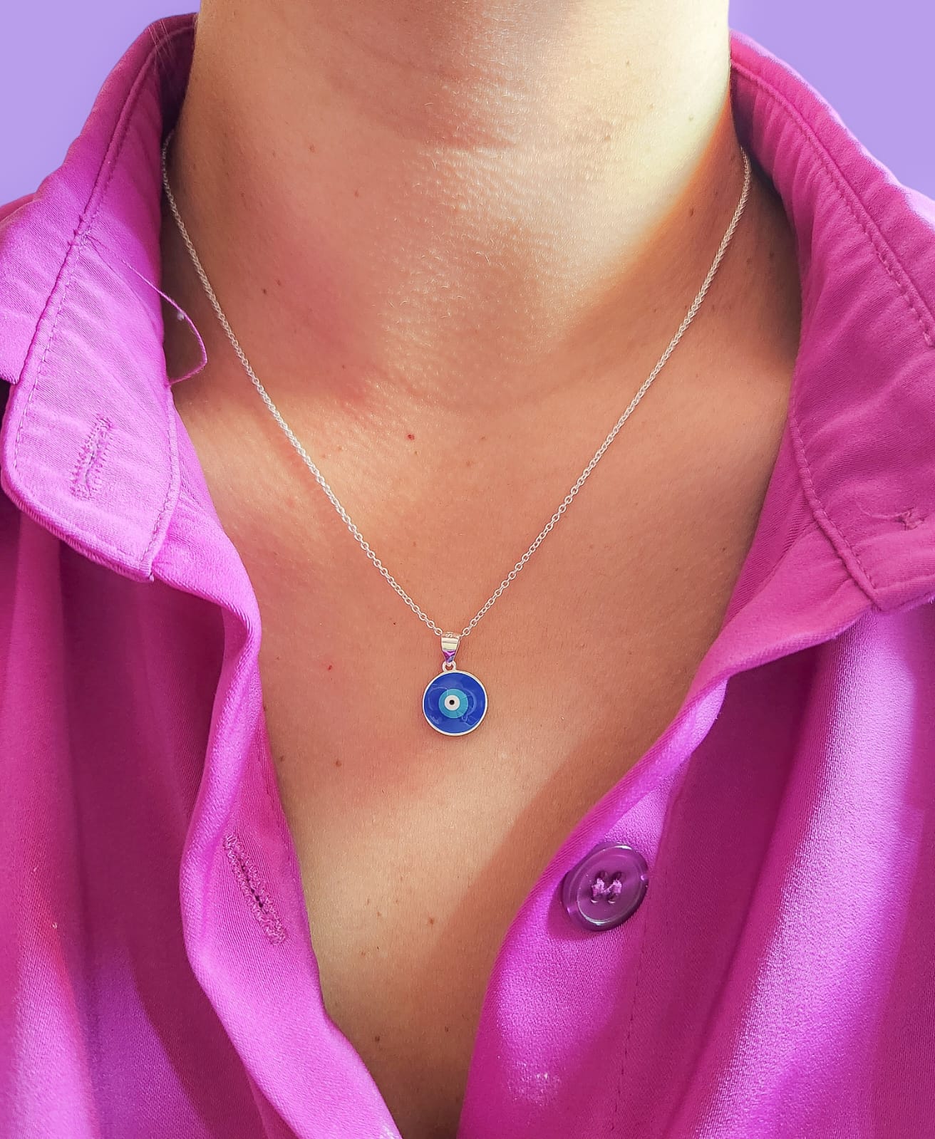 Cadena con dije de ojo turco azul