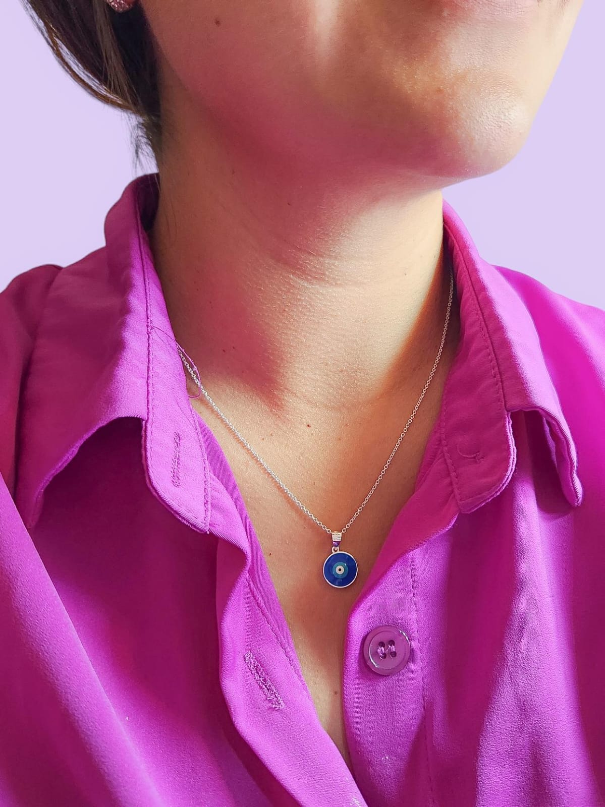 Cadena con dije de ojo turco azul
