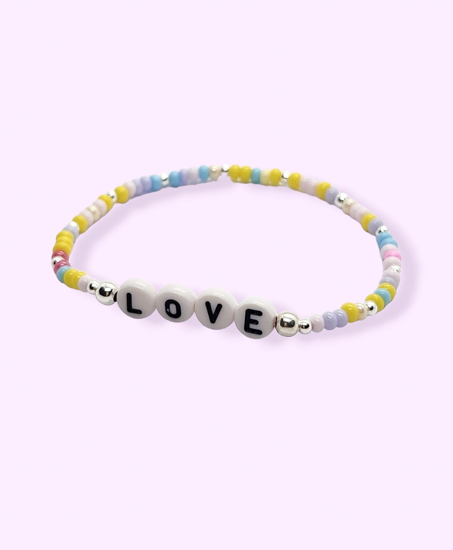 Pulsera "LOVE" bolitas de plata