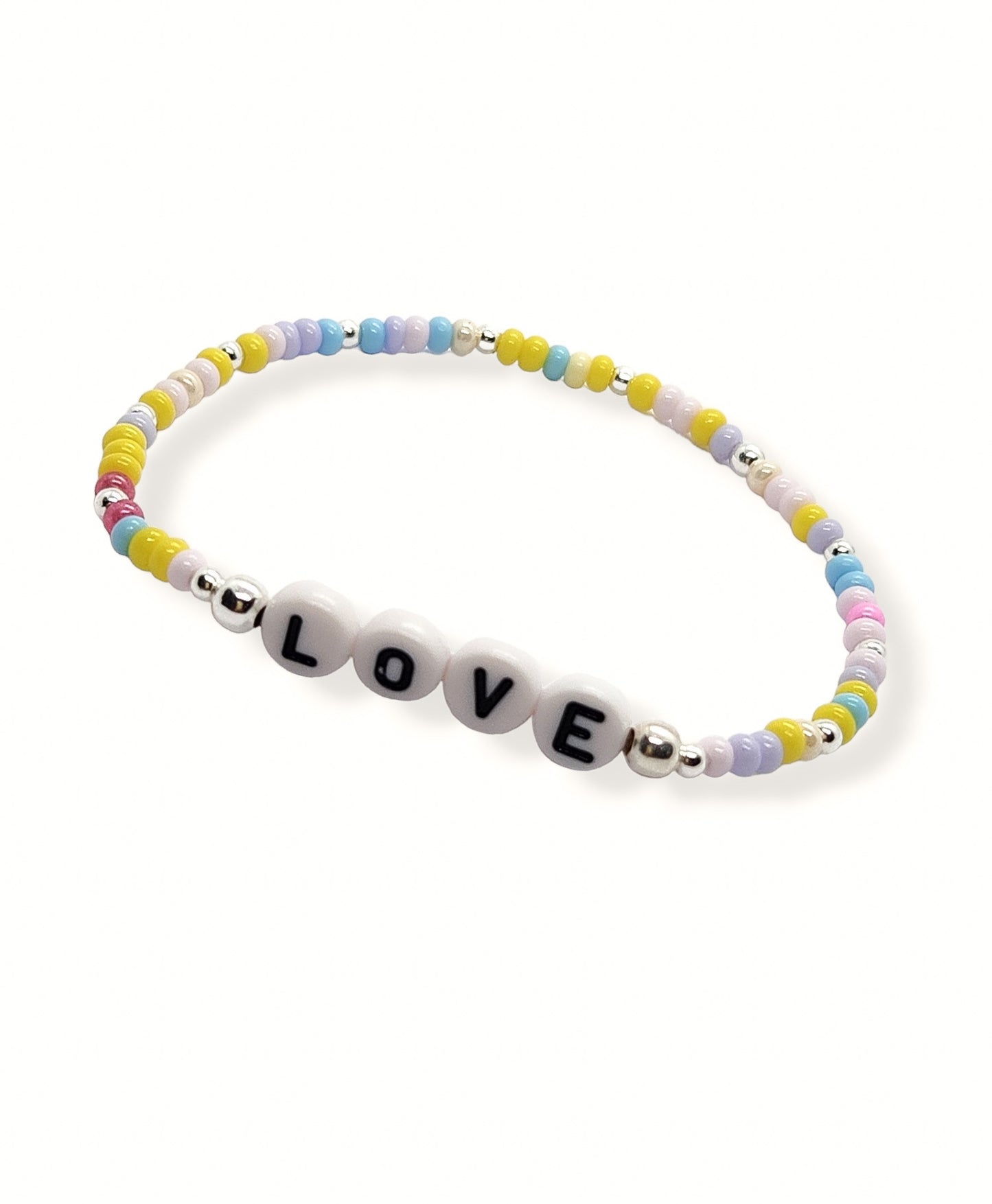 Pulsera "LOVE" bolitas de plata