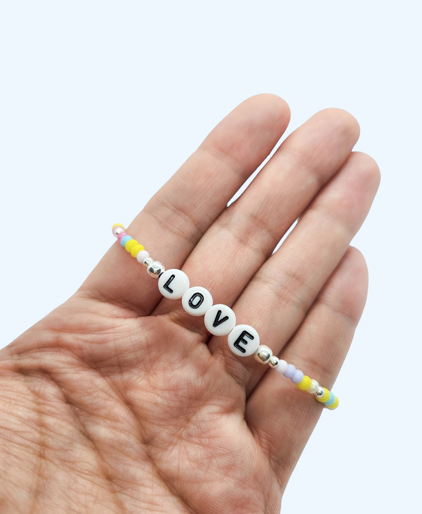 Pulsera "LOVE" bolitas de plata