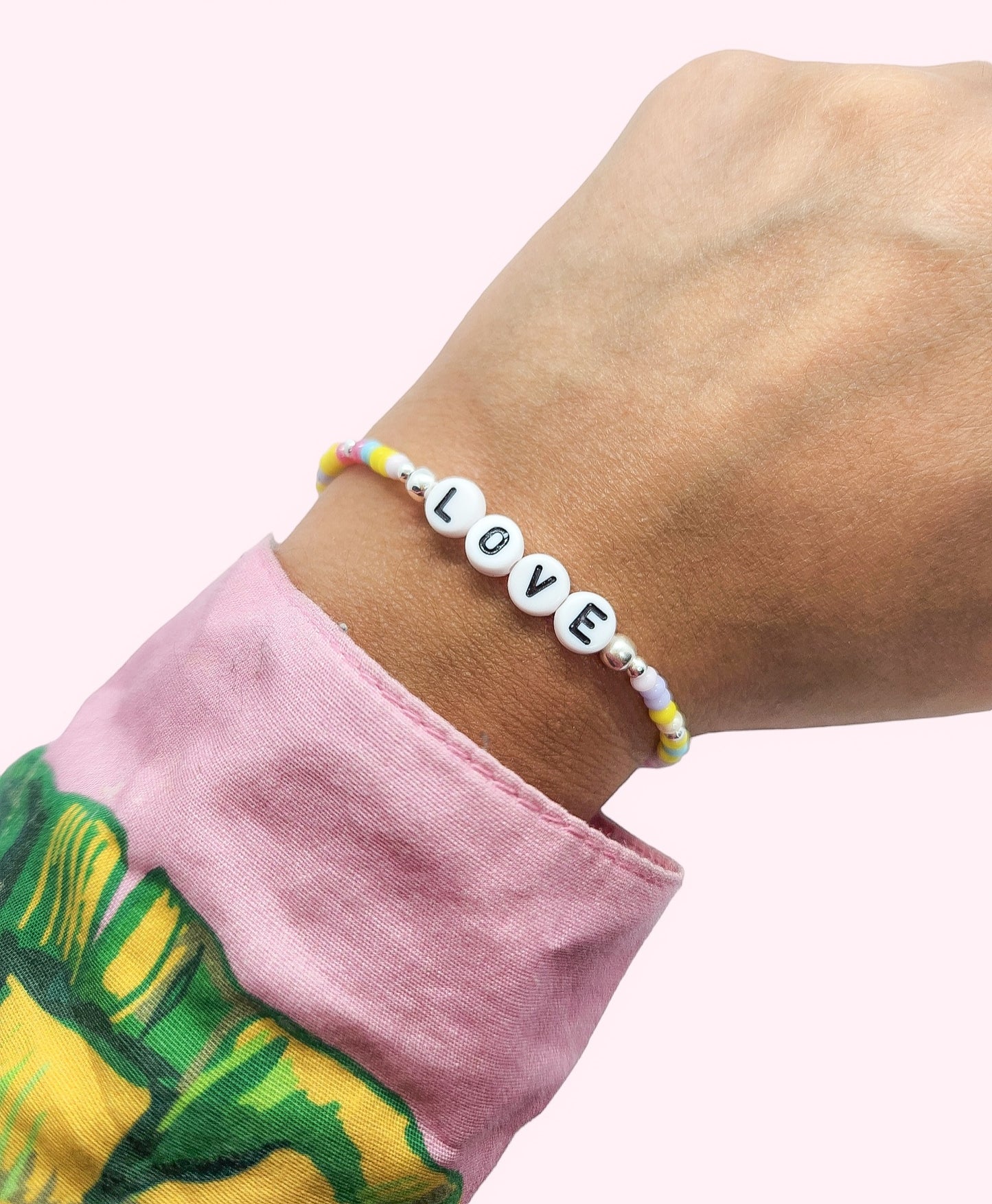 Pulsera "LOVE" bolitas de plata