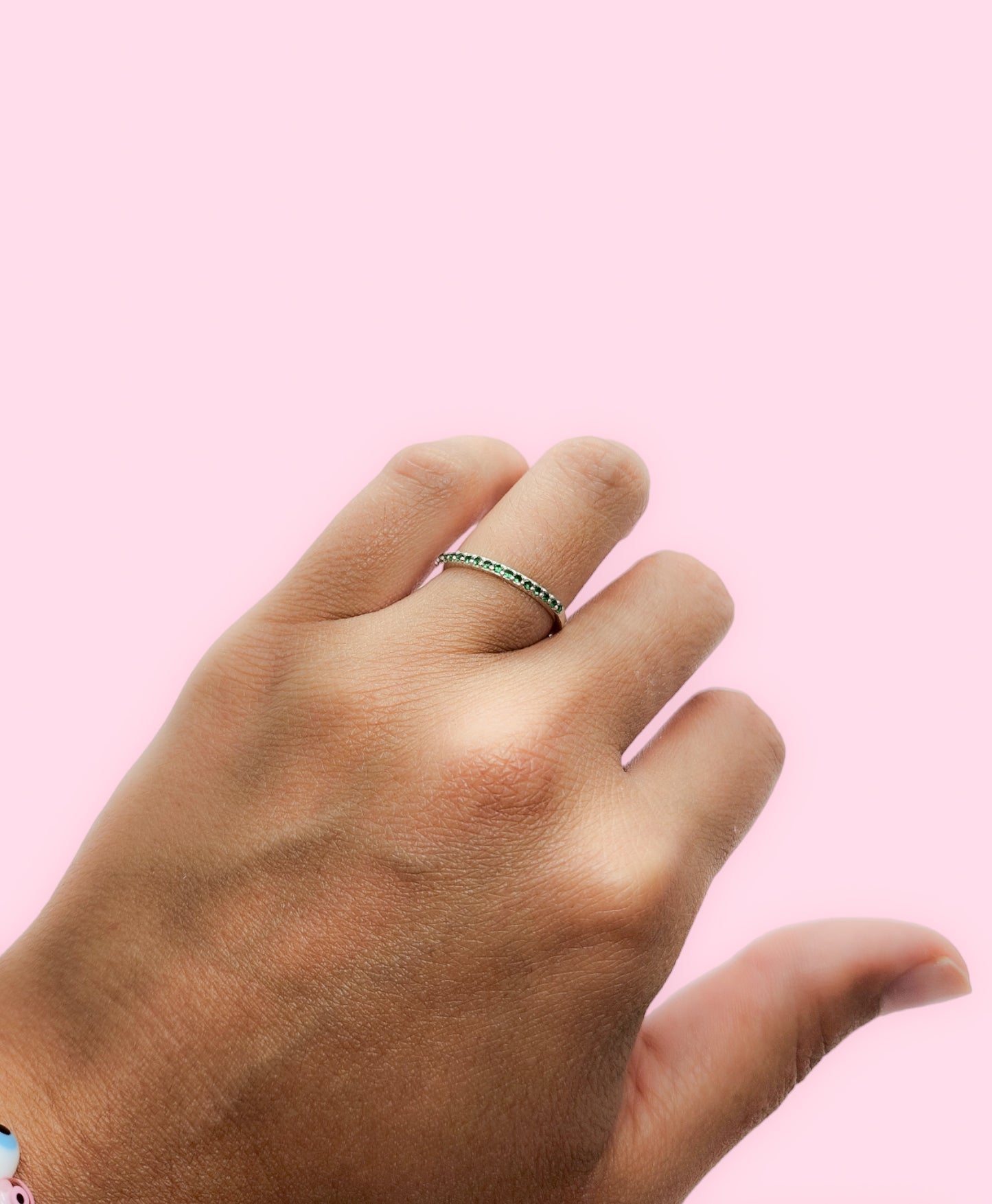 Anillo media churumbela verde