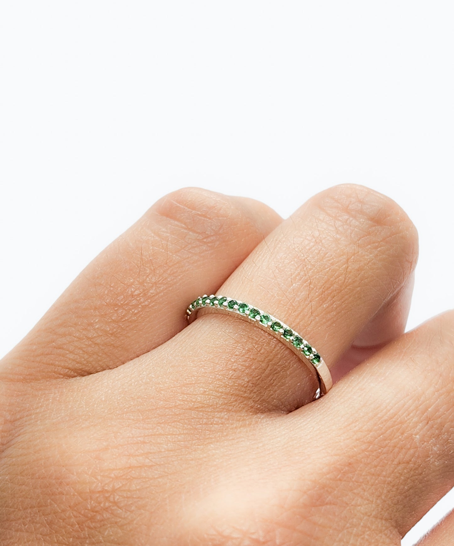 Anillo media churumbela verde