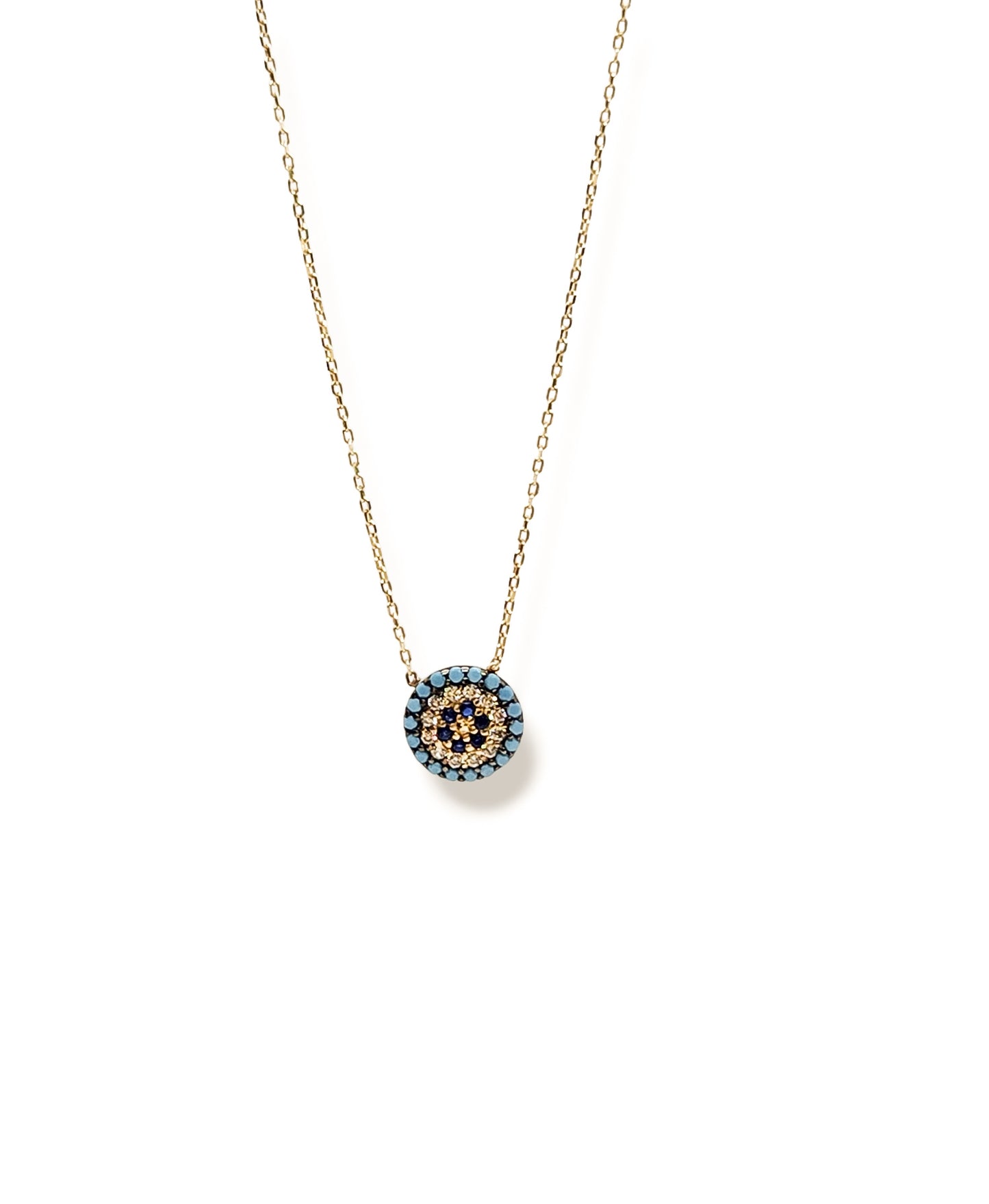 Gargantilla con dije en forma de ojo turco con zirconias
