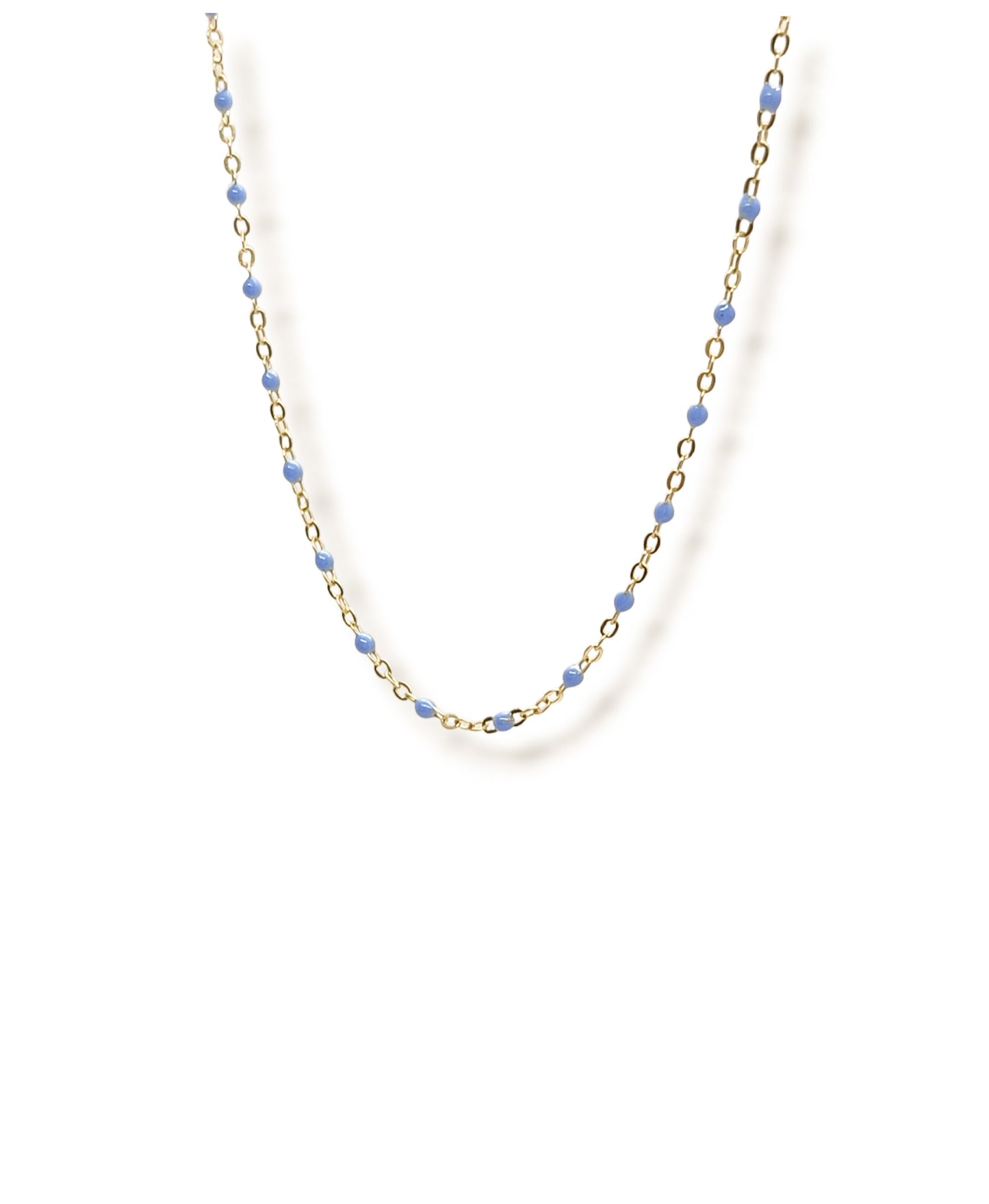 Gargantilla con bolitas de esmalte en color azul