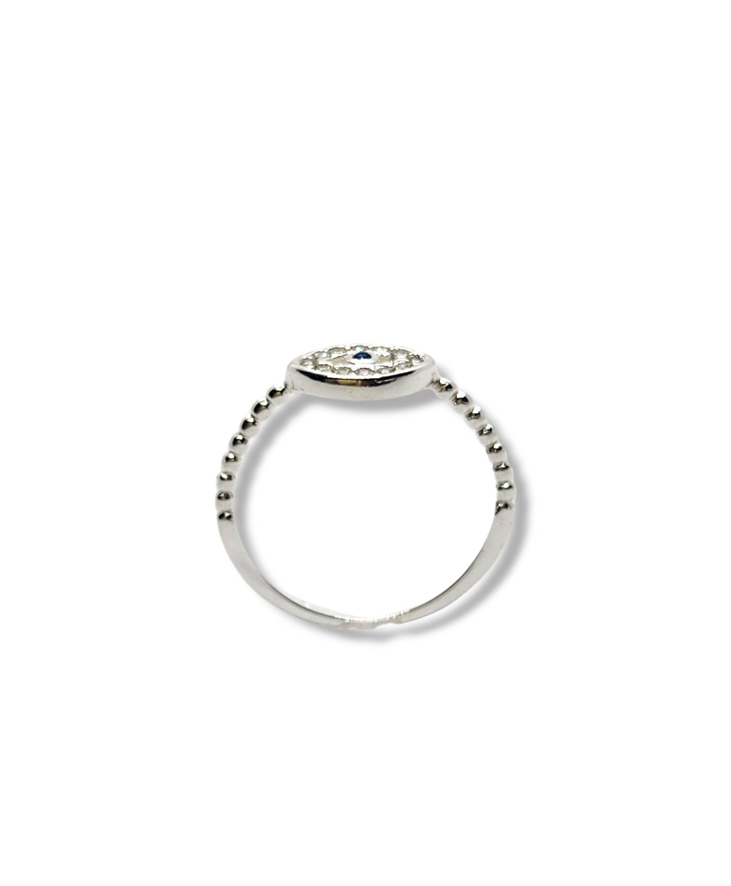 Anillo con ojo turco con zirconia blanca