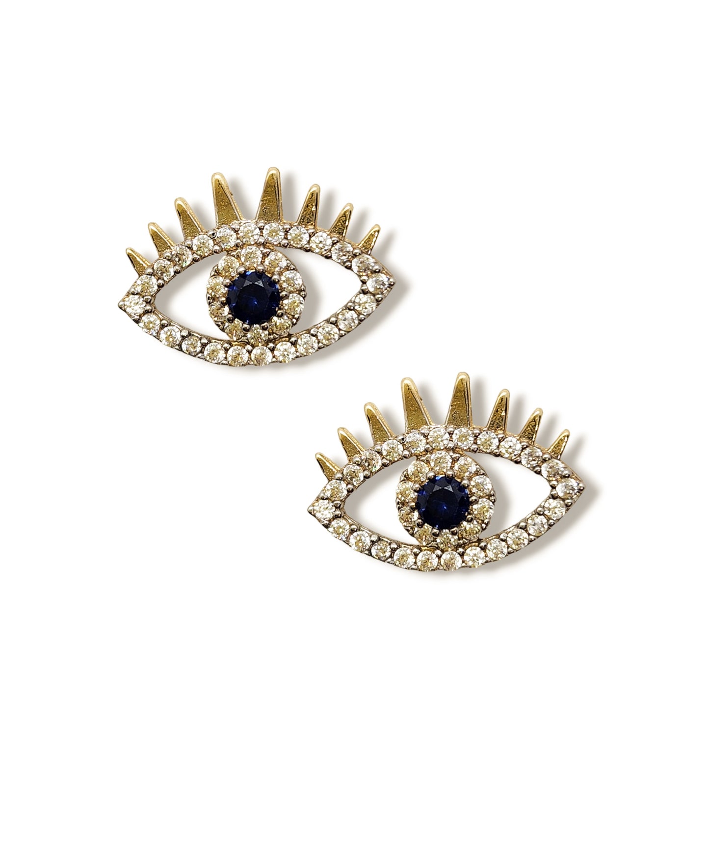 Aretes de ojito turco con pestañas