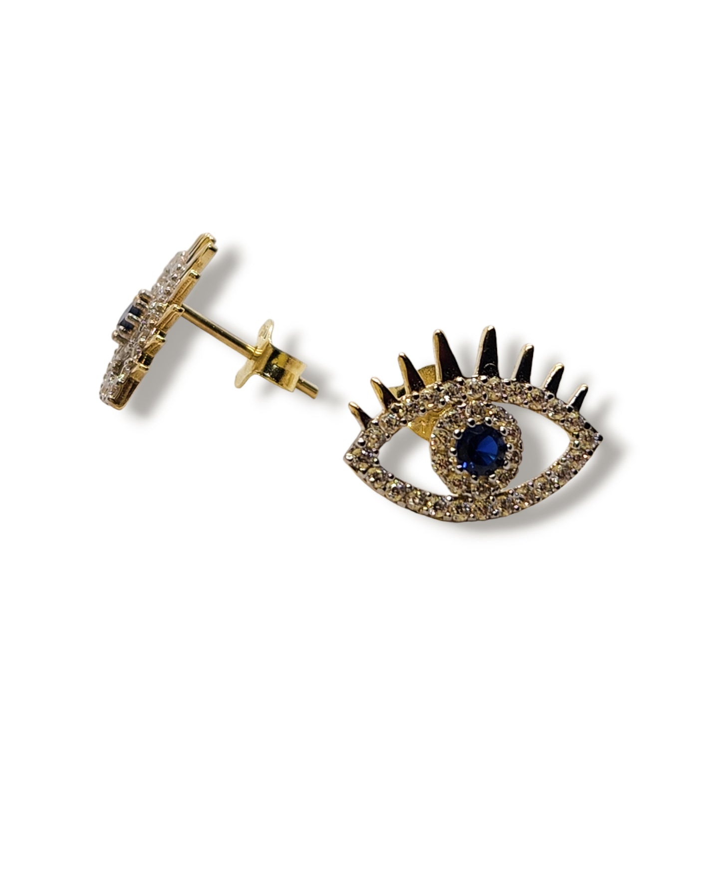 Aretes de ojito turco con pestañas