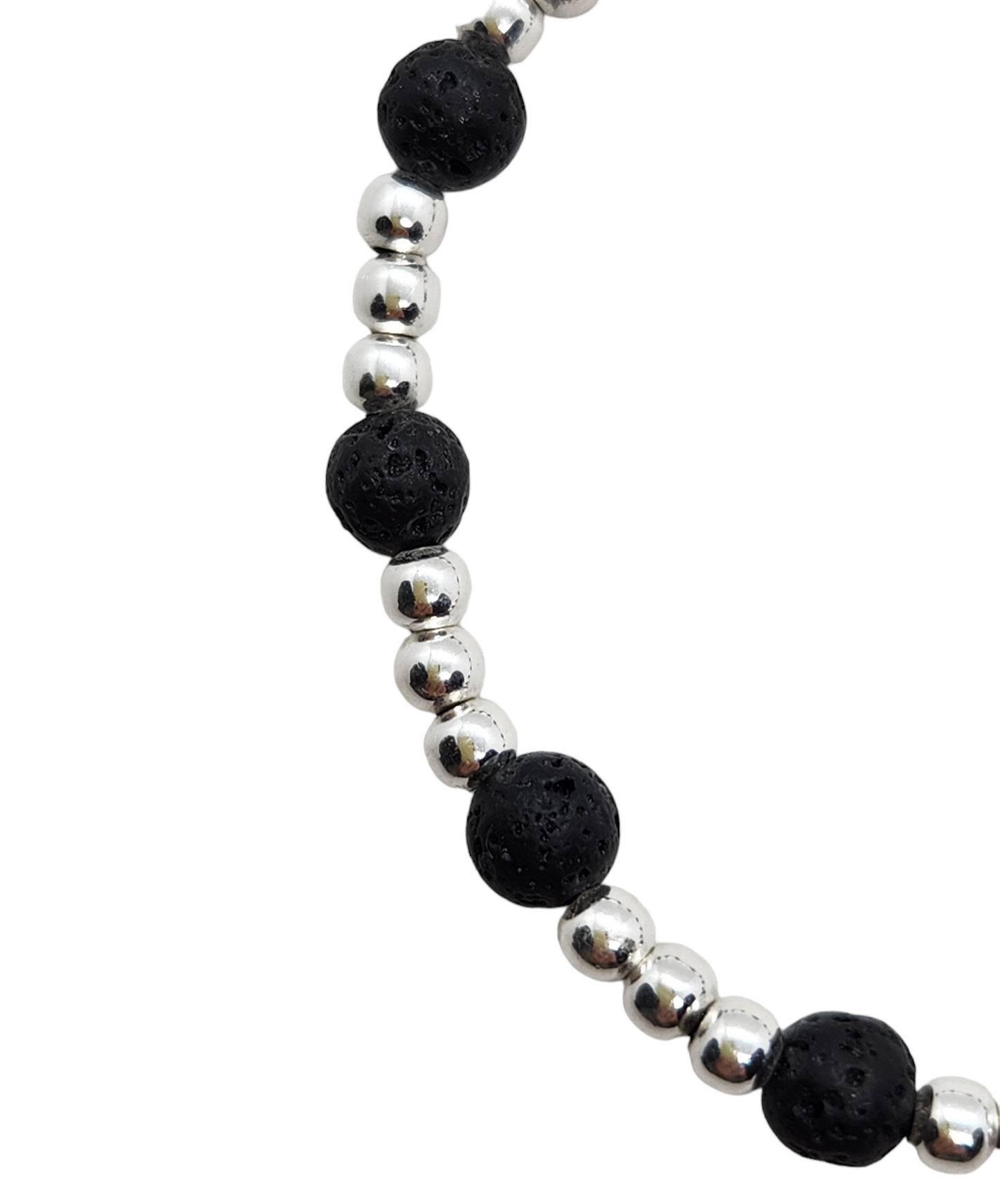 Pulsera de plata con piedra volcánica