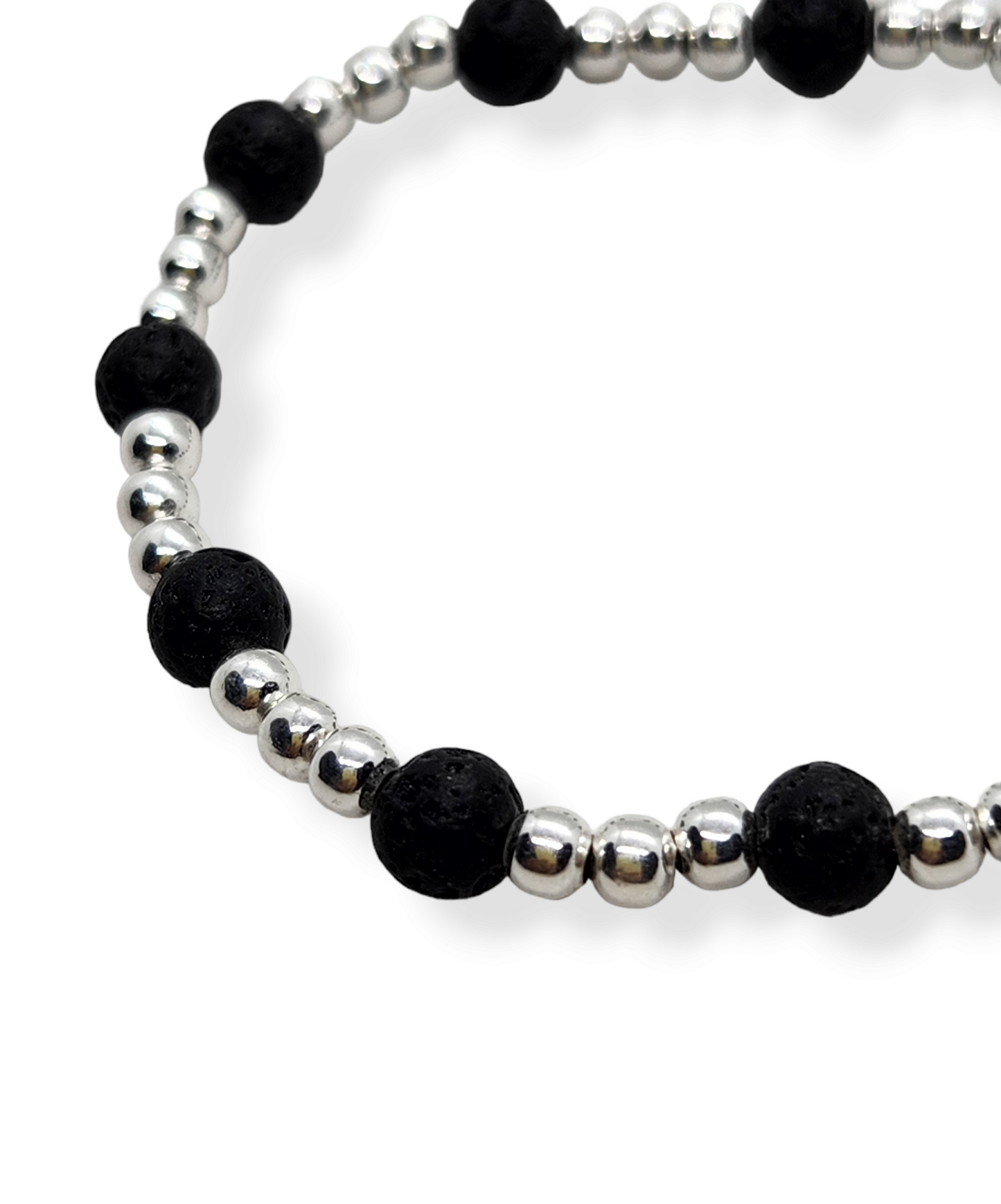 Pulsera de plata con piedra volcánica
