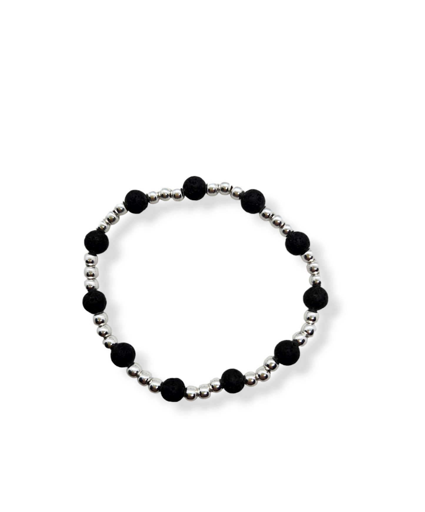 Pulsera de plata con piedra volcánica