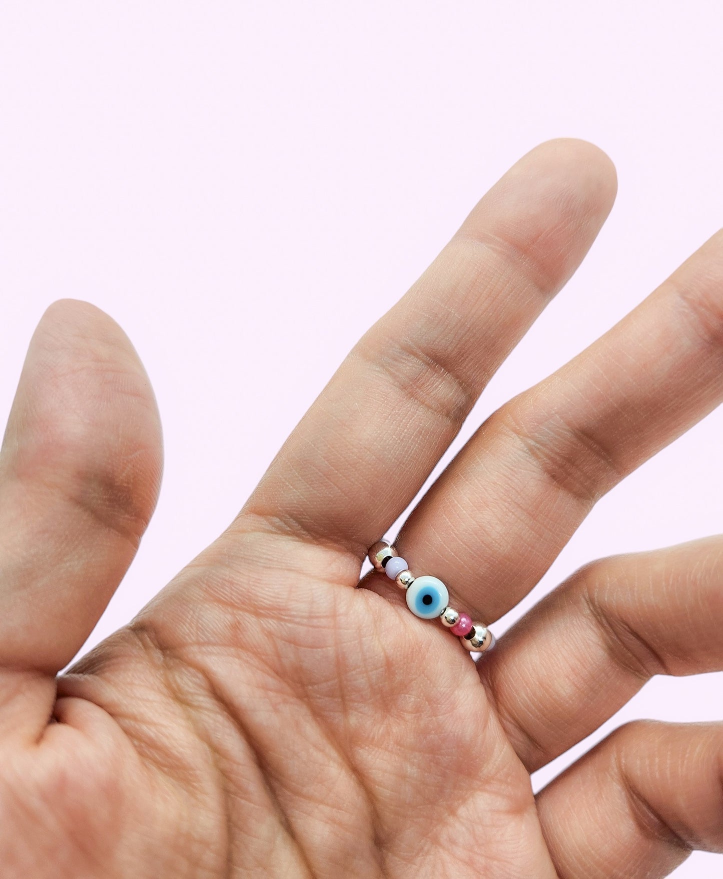 Anillo bolitas ojo turco