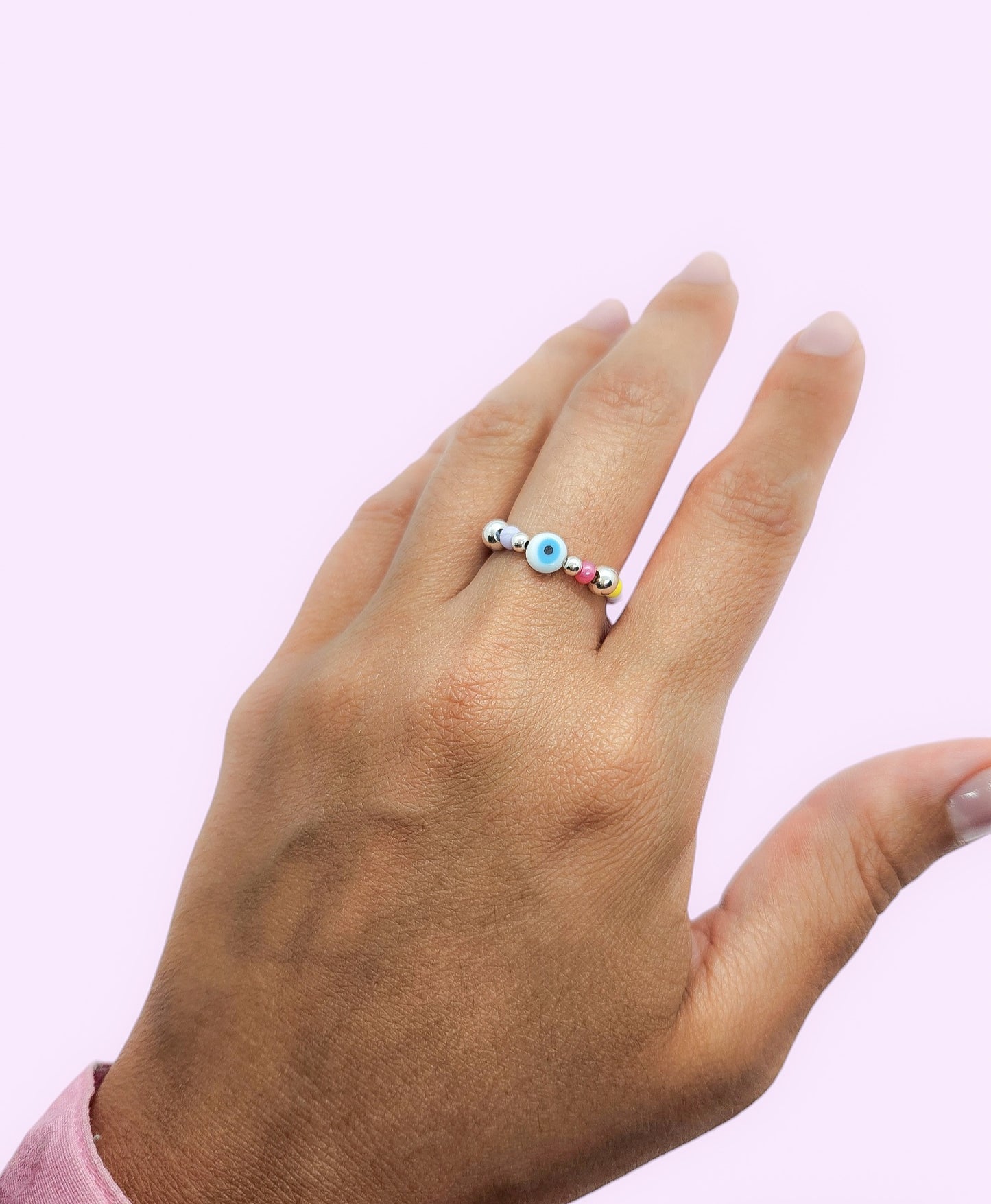 Anillo bolitas ojo turco