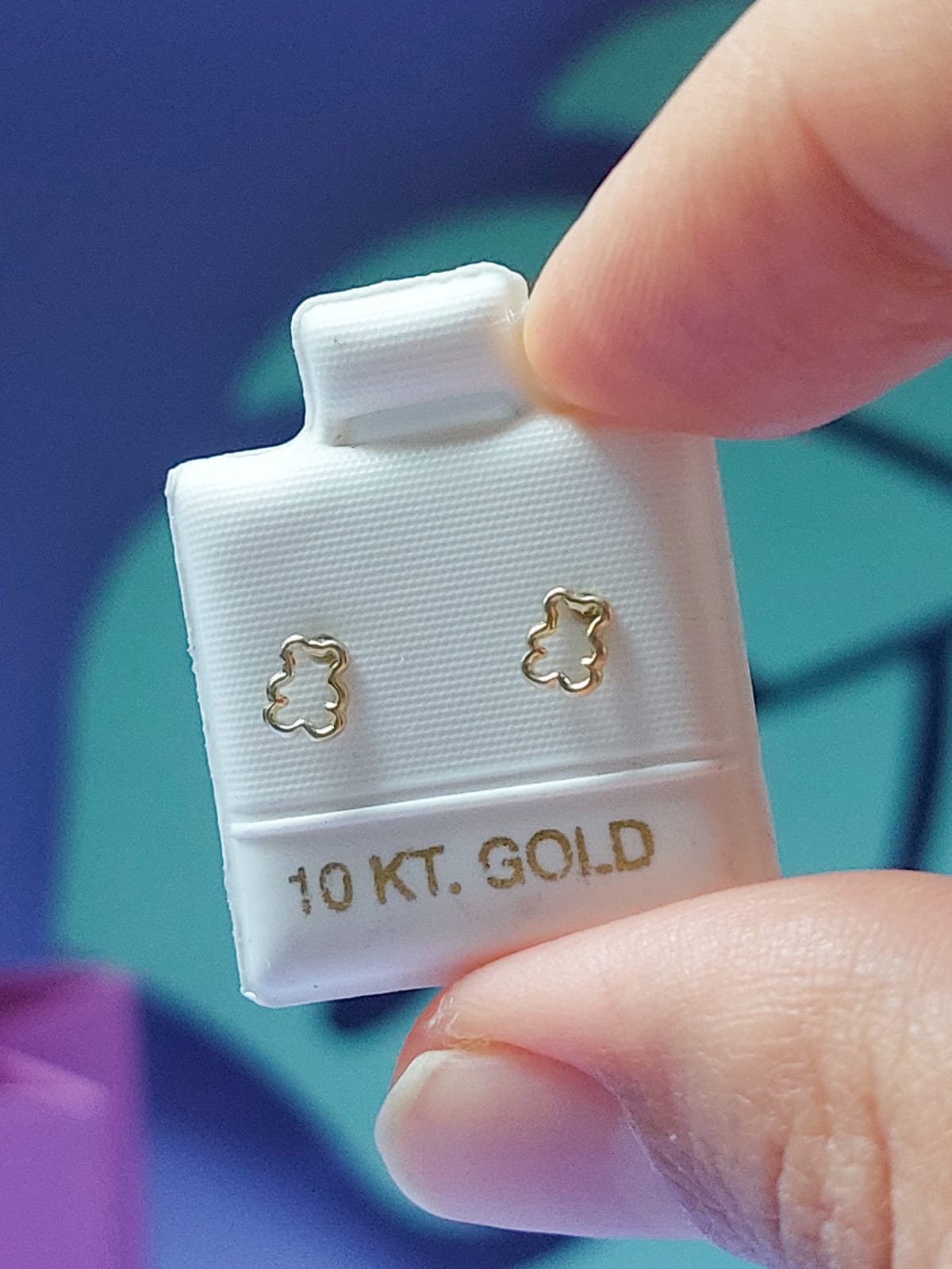 Broquel oro de 10k oso