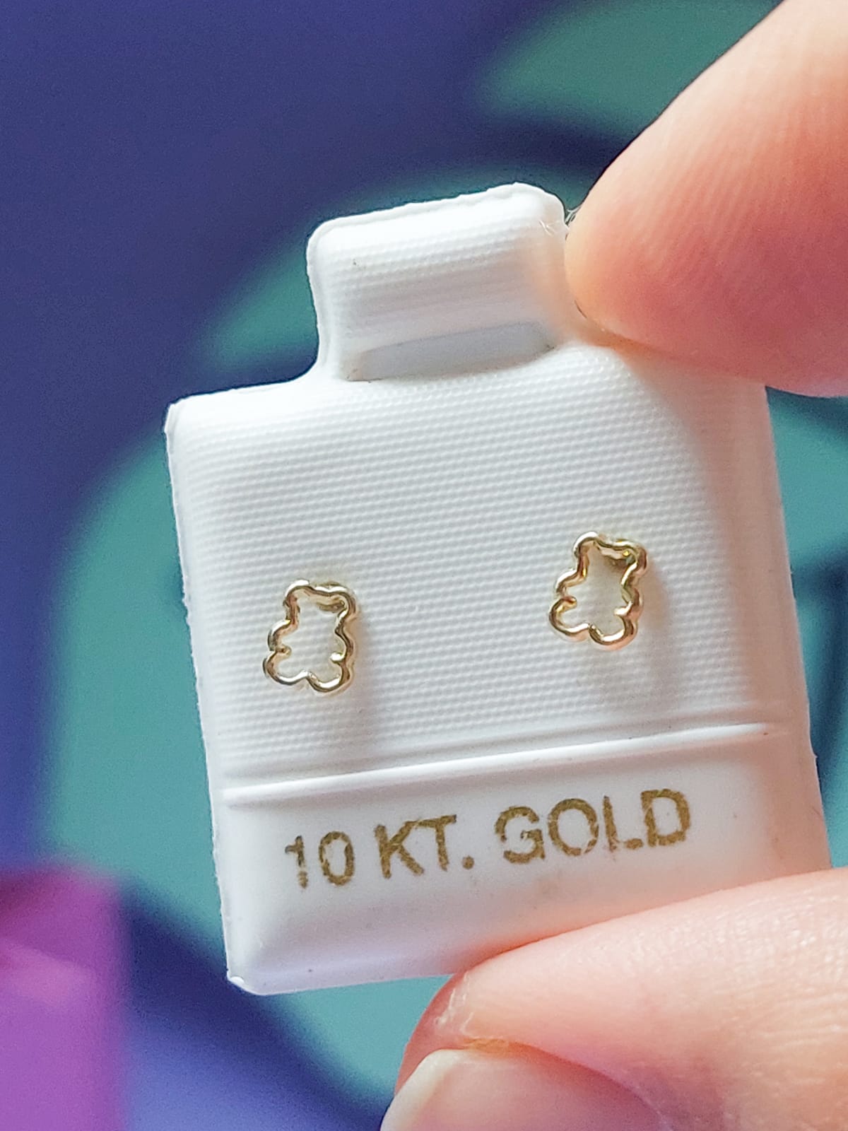Broquel oro de 10k oso