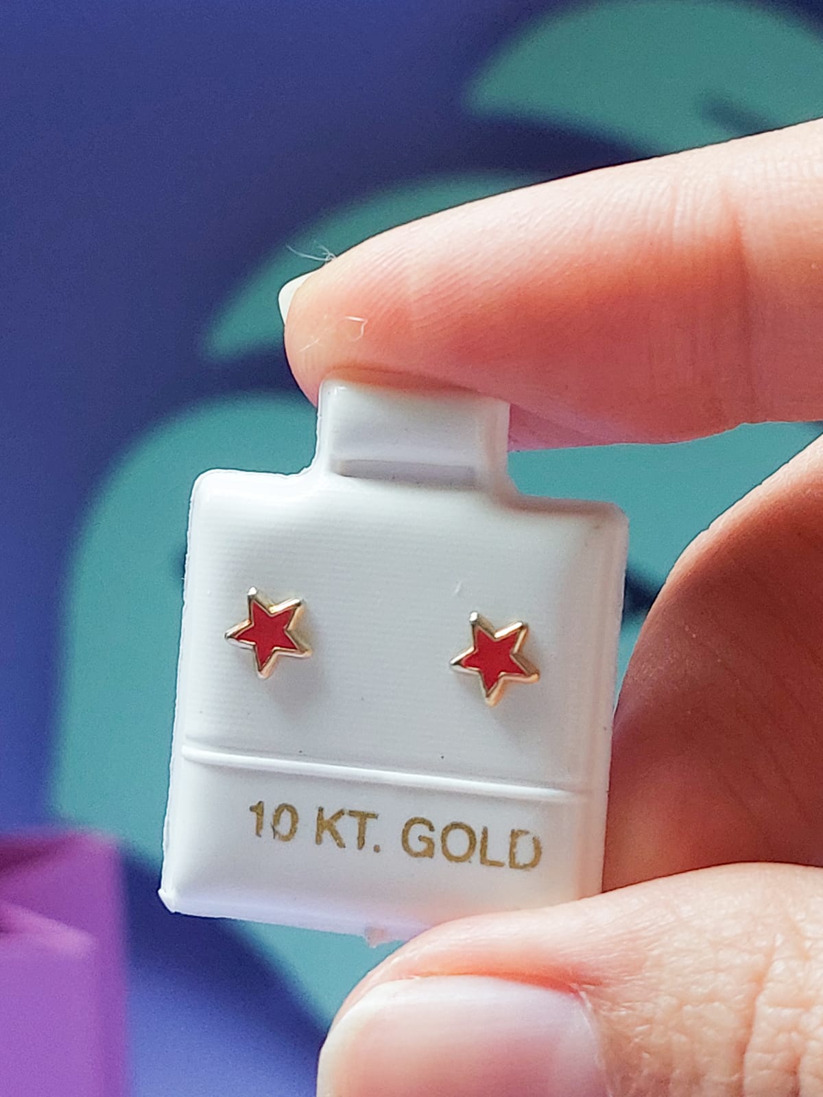 Broquel Oro 10k estrella roja