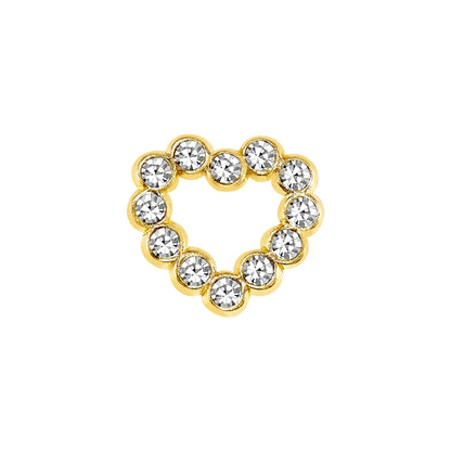 Par de Broquel corazón pp zirconia de colores oro 10k DORADO