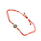 Pulsera ojo turco de hilo rojo ajustable oro 10k