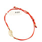 Pulsera alas de ángel de hilo rojo ajustable oro 10k