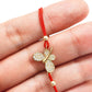 Pulsera mariposa de hilo rojo ajustable oro 10k