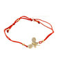 Pulsera mariposa de hilo rojo ajustable oro 10k