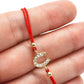 Pulsera ancla de hilo rojo ajustable oro 10k