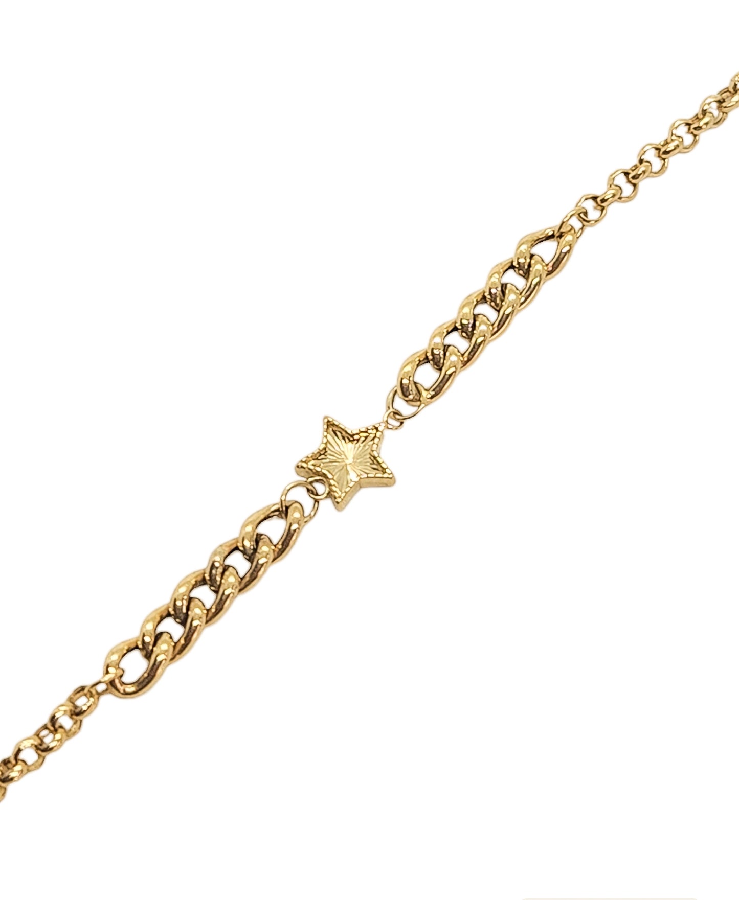 Pulsera con estrella diamantada oro 10k