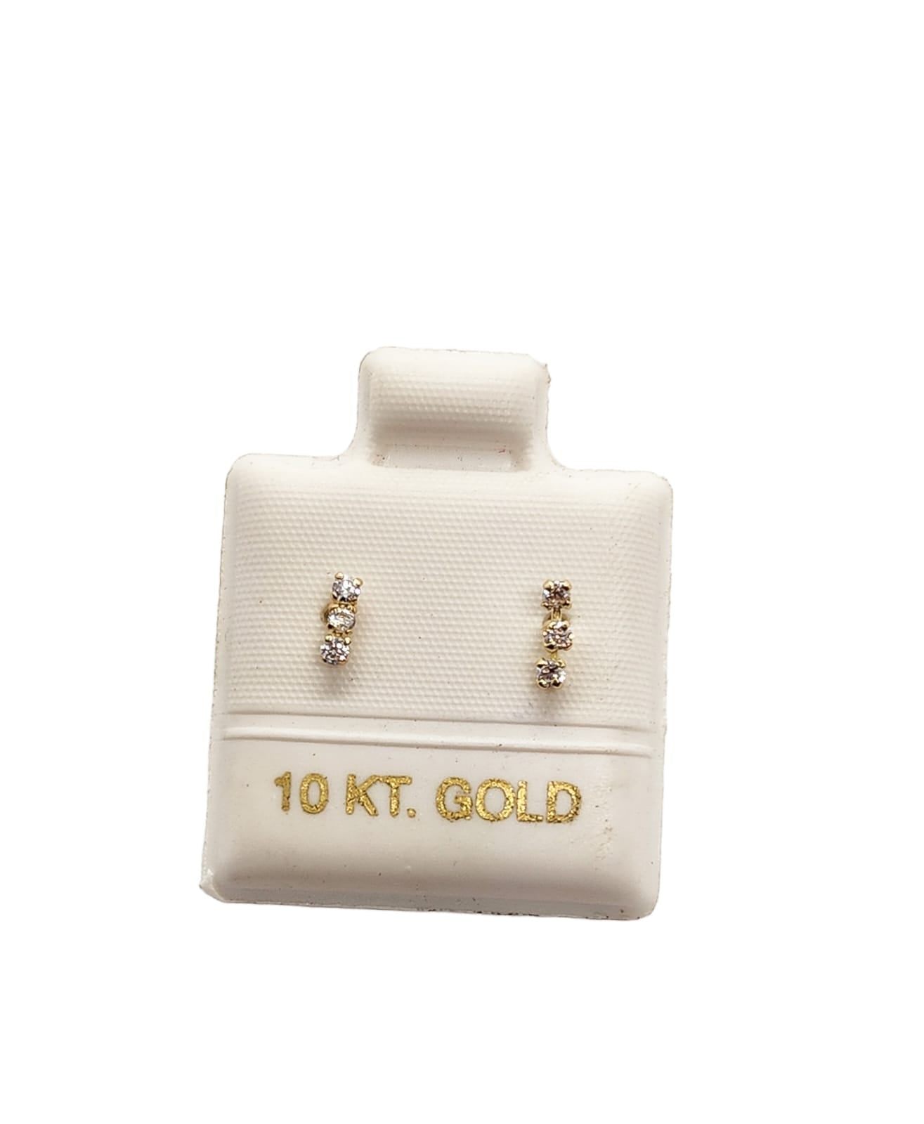 Broquel mini barrita color blanco oro de 10k DORADO