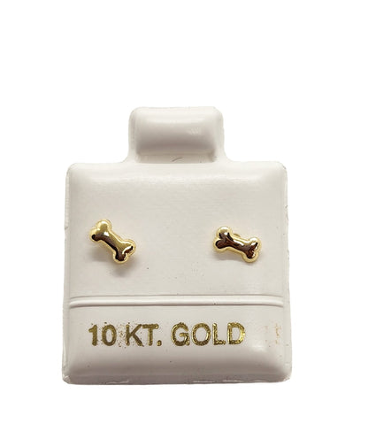 Par o Pieza de Broquel Mini Hueso Oro de 10k DORADO