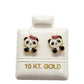 Par de Broquel panda esmalte oro 10k DORADO