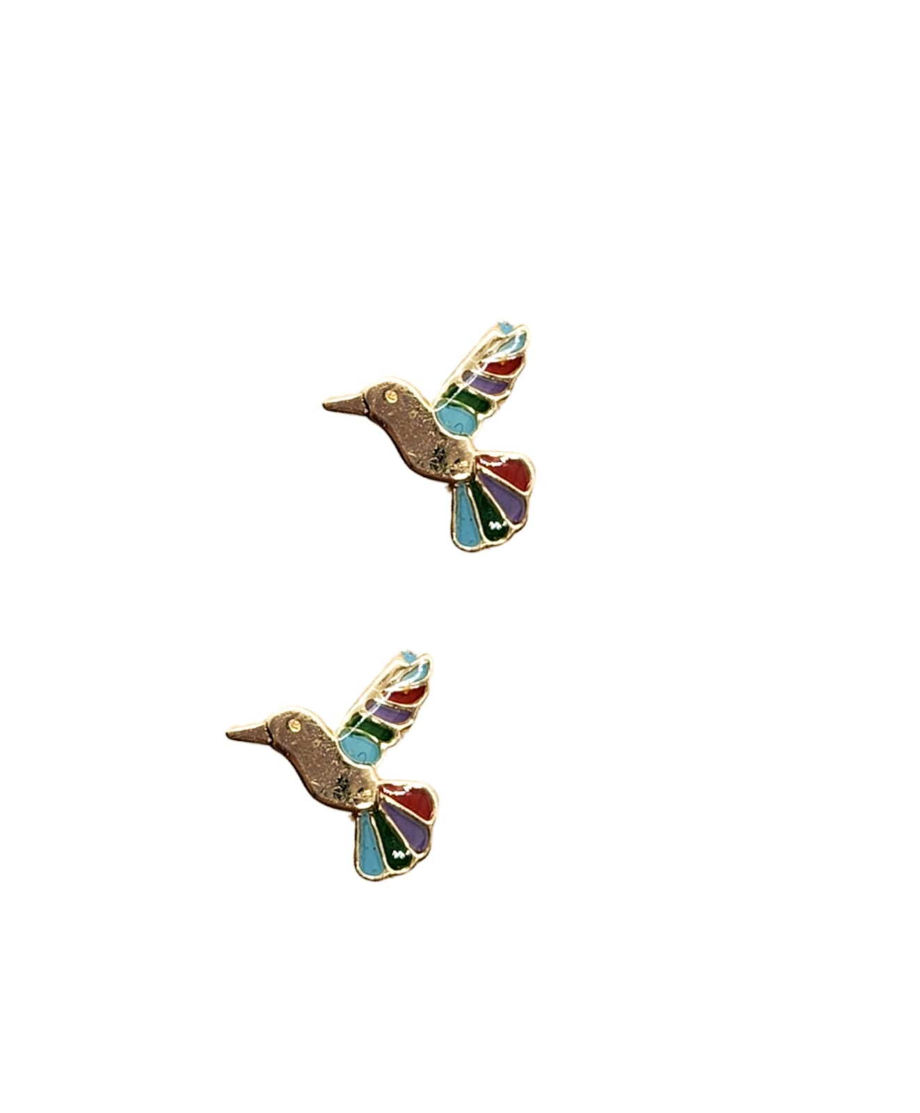 Broquel colibrí esmalte oro 10k DORADO