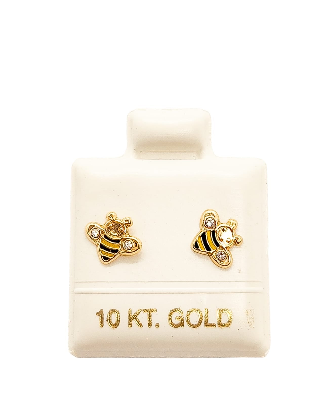 Par o Pieza de Broquel Abeja Esmalte Oro 10k DORADO